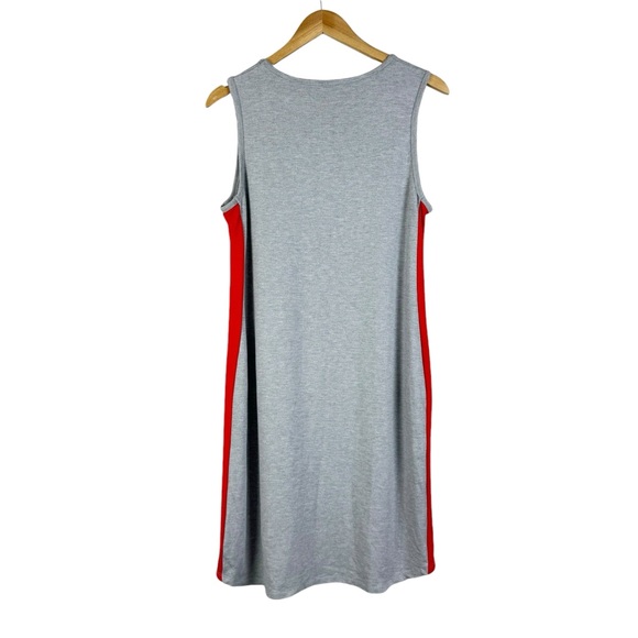 Mossimo Gray Sheath T-shirt Dress Red Side Stripes Size Large - Picture 2 of 7